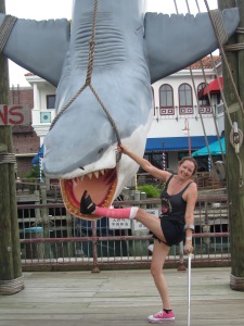 Yep, I admit it. It was a shark bite. Universal Studios, winner of the pink leg award for letting me go on any ride I fancied...